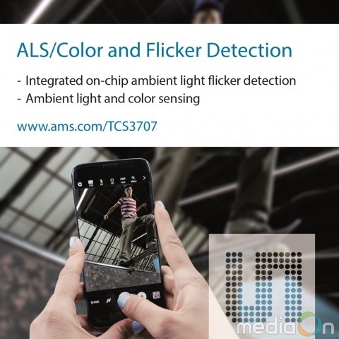 ams, 50·60Hz의 플리커 탐지 기능으로 카메라폰 성능 강화하는 새로운 조명 센서 출시